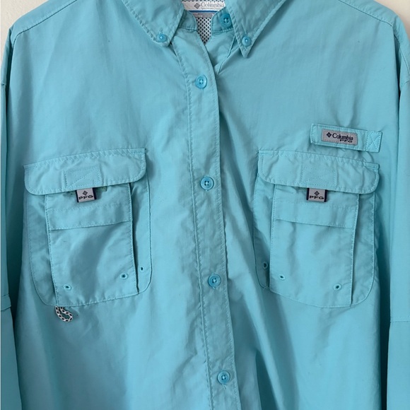 Columbia PFG Bahama II Long Sleeve Shirt in Clear Blue Size 3X - Picture 5 of 8